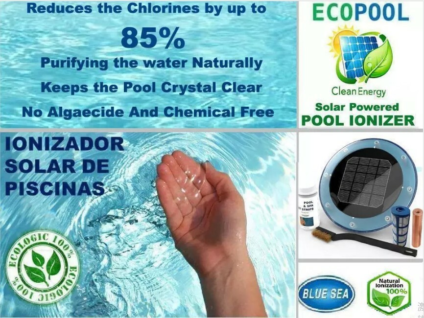 solar pool ionizer blue sea ecopool clean energy solar powered
