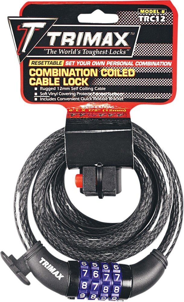 Trimax Trimaflex Coiled Lock TNRC126 72in. Cable with Combination Lock