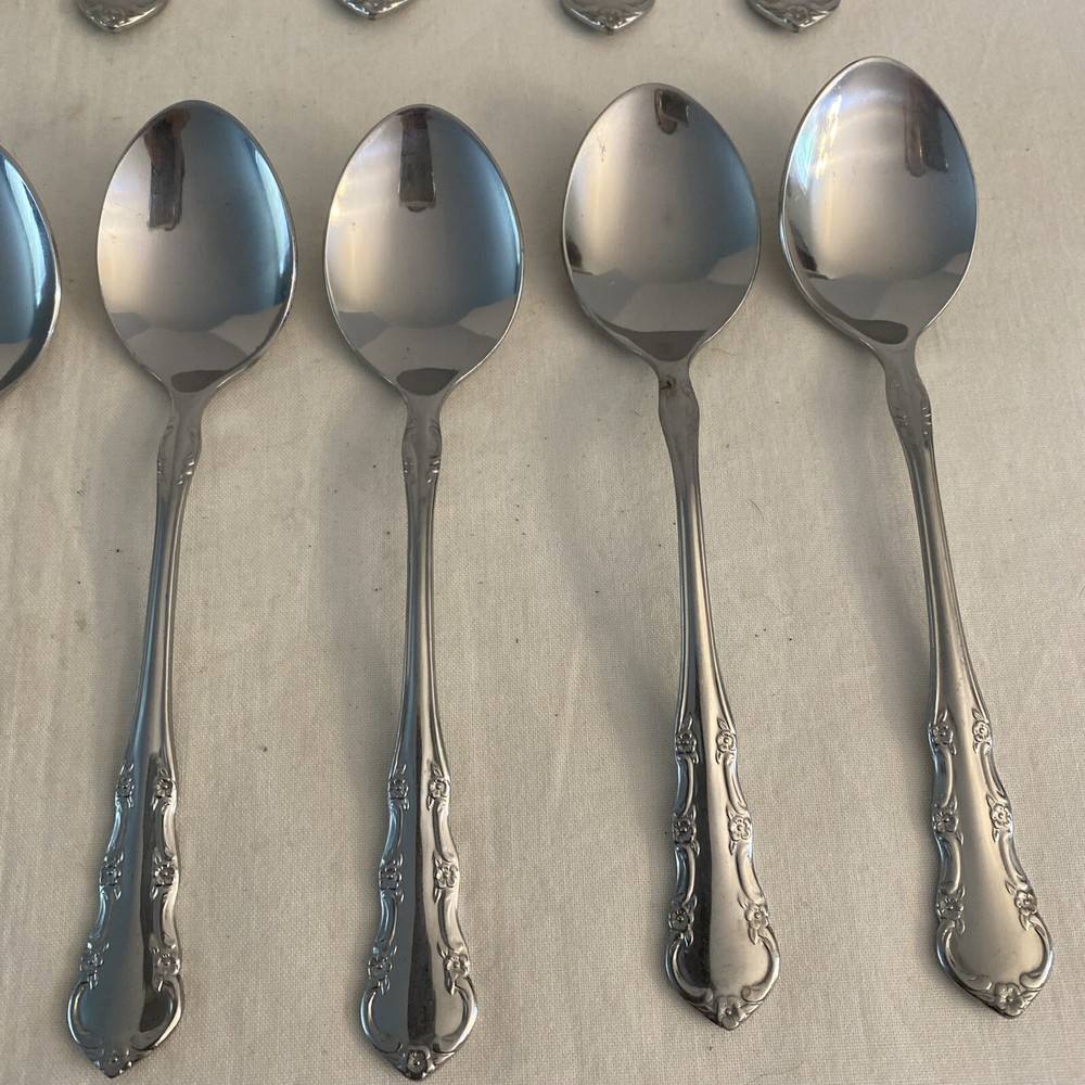 Select Stainless Flatware Korea Rose 20 Pieces Replacement Floral Flowers