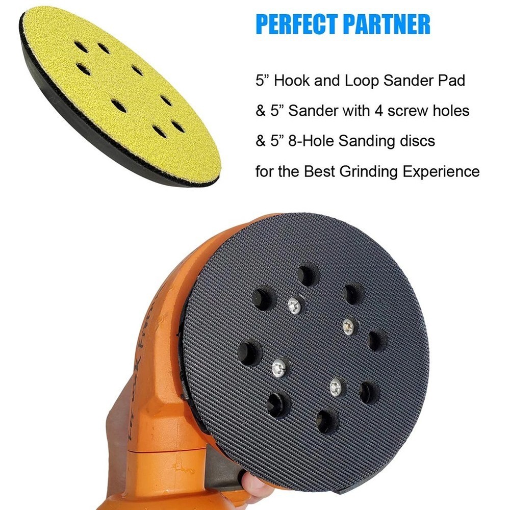 Orbit Sander Backing Pad Accessories Black Replacement 1 Pc 5inch/125mm