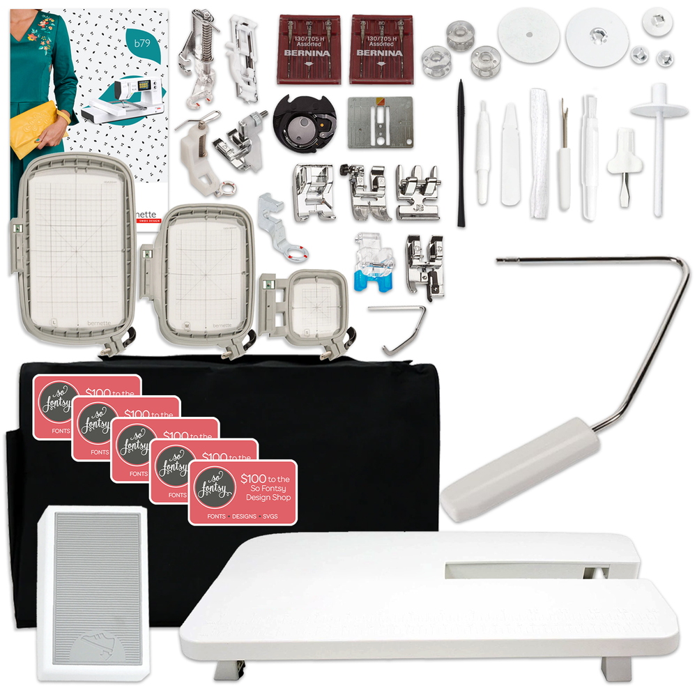 Bernette B79 Sewing & Embroidery Machine Bundle with 130 Thread Spools