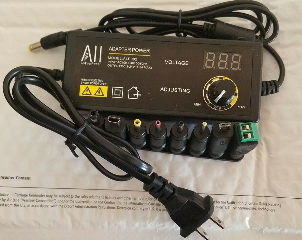 Allover Power 3-24v Adjustable Power Supply ADAPTER W/ LED