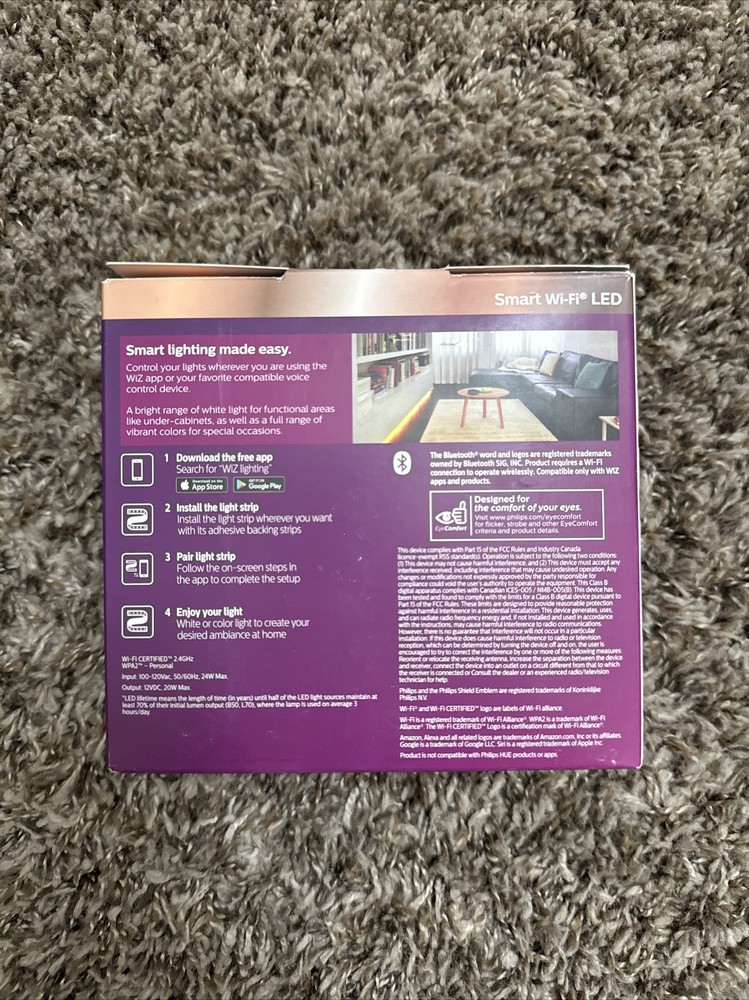 Philips Smart Plug-In Dimmable Wi-Fi Wiz Connected Strip Light 6.5-ft