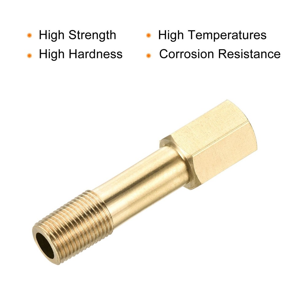 Brass Pipe Fitting G1/8 Adapter 50mm Extension Connector Hex Coupling 2 Pack