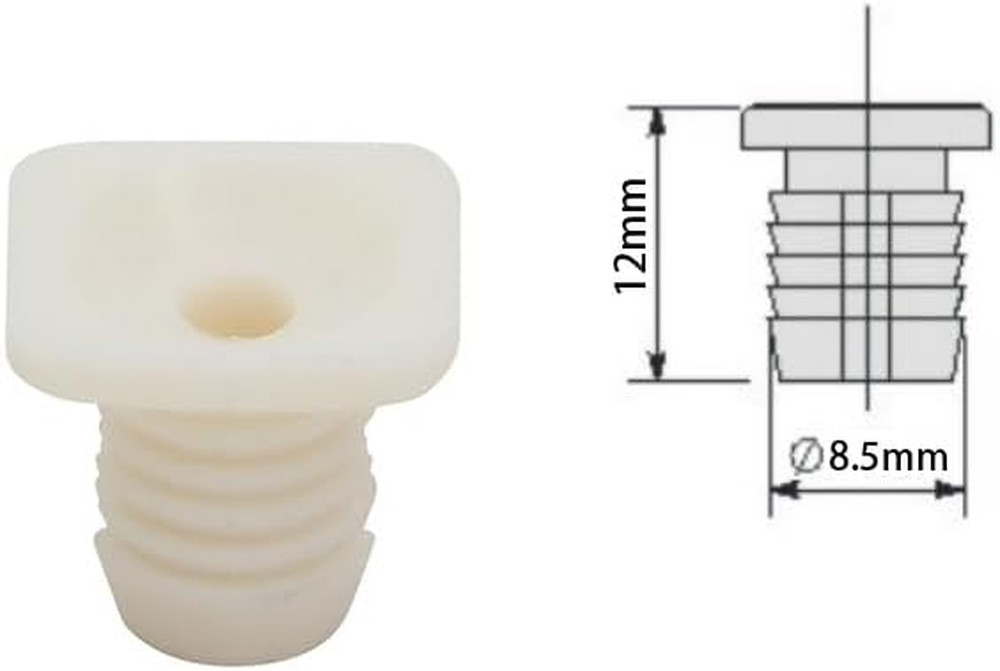 8mm Plastic Hinge Dowel Inserts with Screws, 50 Pcs