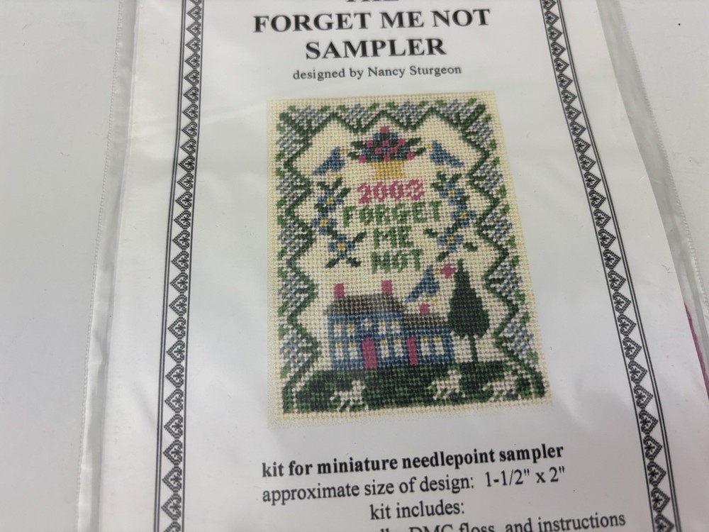 Threads Through Time The Forget Me Not Sampler Needlepoint Pattern Kit 6S