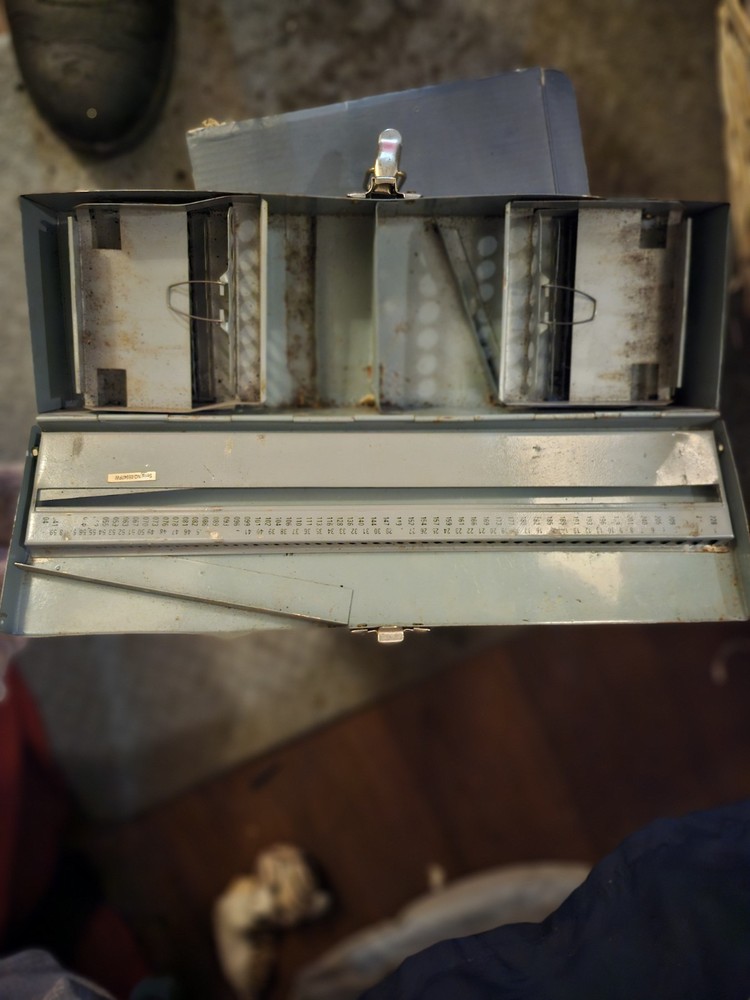Vintage Drill Bit Storage Box Metal Case (Empty)