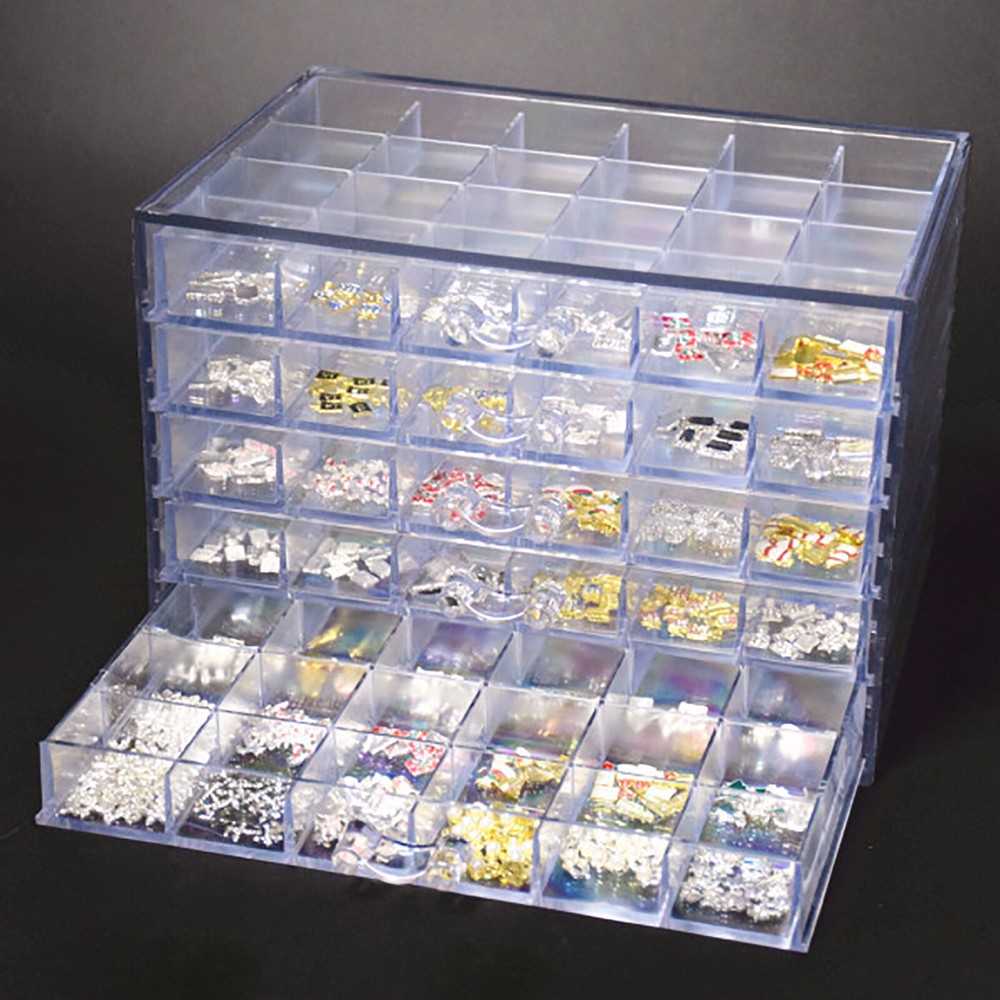 120 Grids Nail Art Storage Case 5-layer Drawer Acrylic Clear Organizer Box