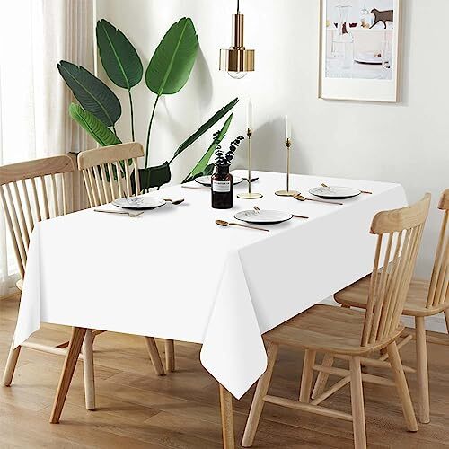 White Plastic Tablecloth Disposable Table Covers White Table 3 Pack A2 White