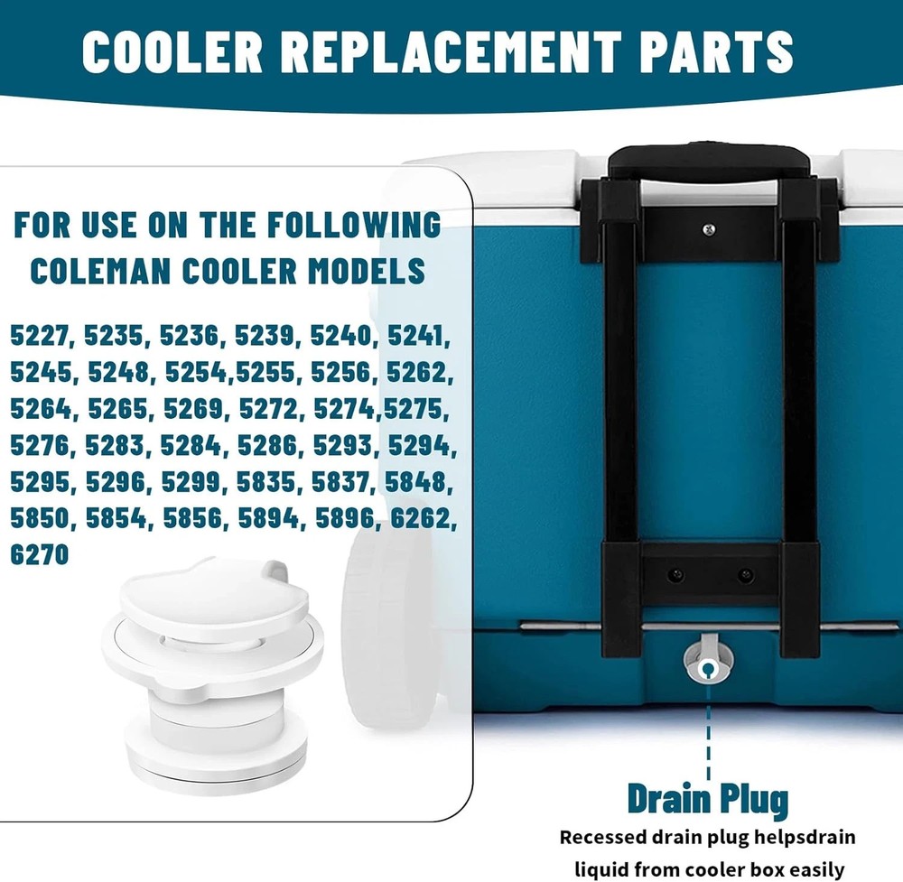Cooler Drain Plug Replacement for Coleman Cooler Standard Drain Plug Assembly, R