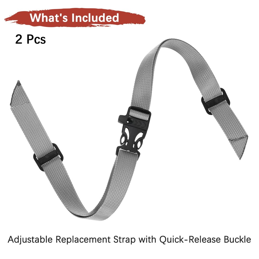 Backpack Chest Strap [2PCS] - with Hollow Emergency Whistle Buckle - [Grey]