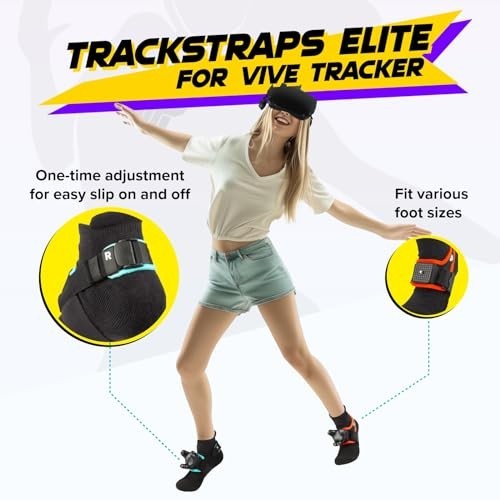 VR Foot Straps for Full Body Tracking - Compatible with Vive Tracker 3.0 & 2.0,