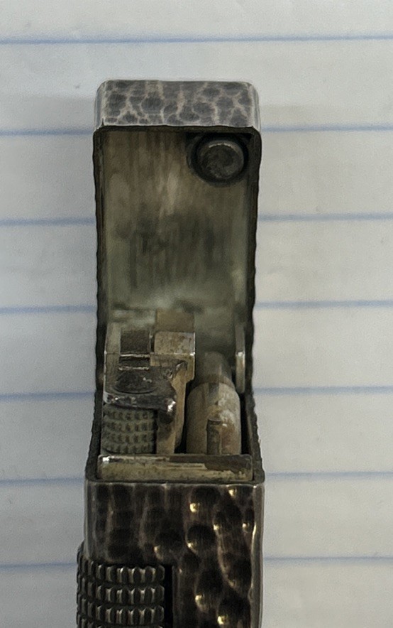 Vintage Dunhill Rolla gas lighter Silver Bark, Untested