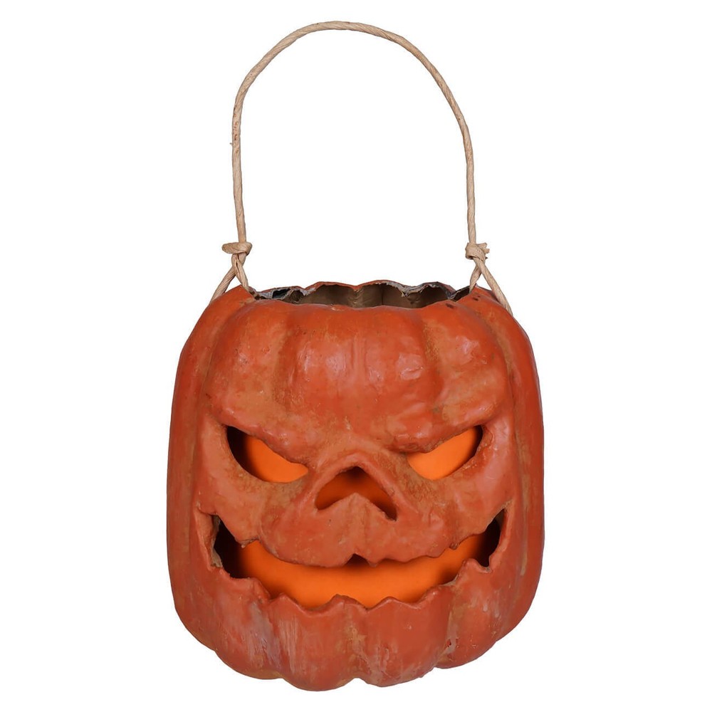 Orange Scary Face Pumpkin Bucket