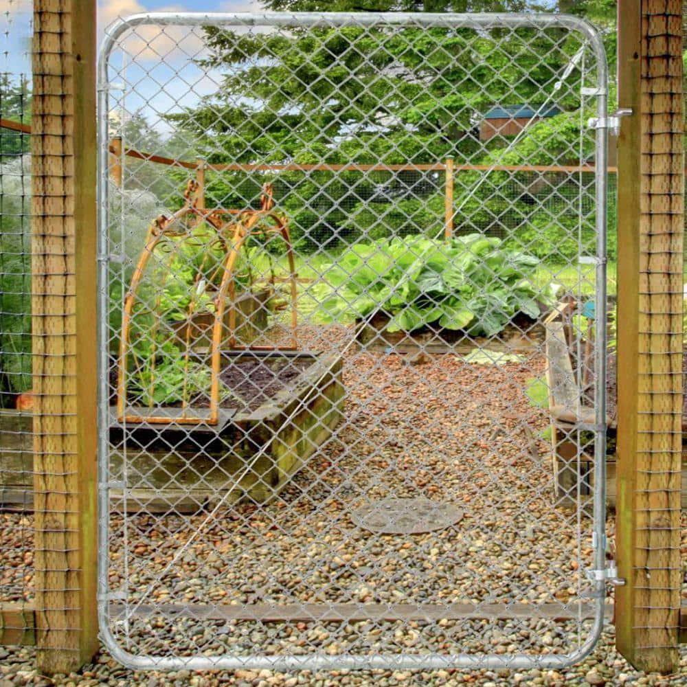 6ft X 5ft Galvanized Metal Adjustable Single Walk-Through Chain Link Fence Gate