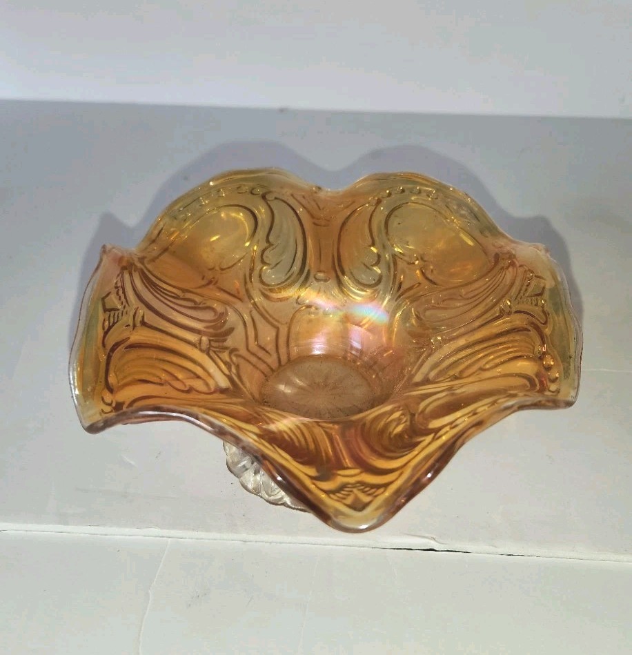 Imperial Glass Rococo Marigold Candy Dish