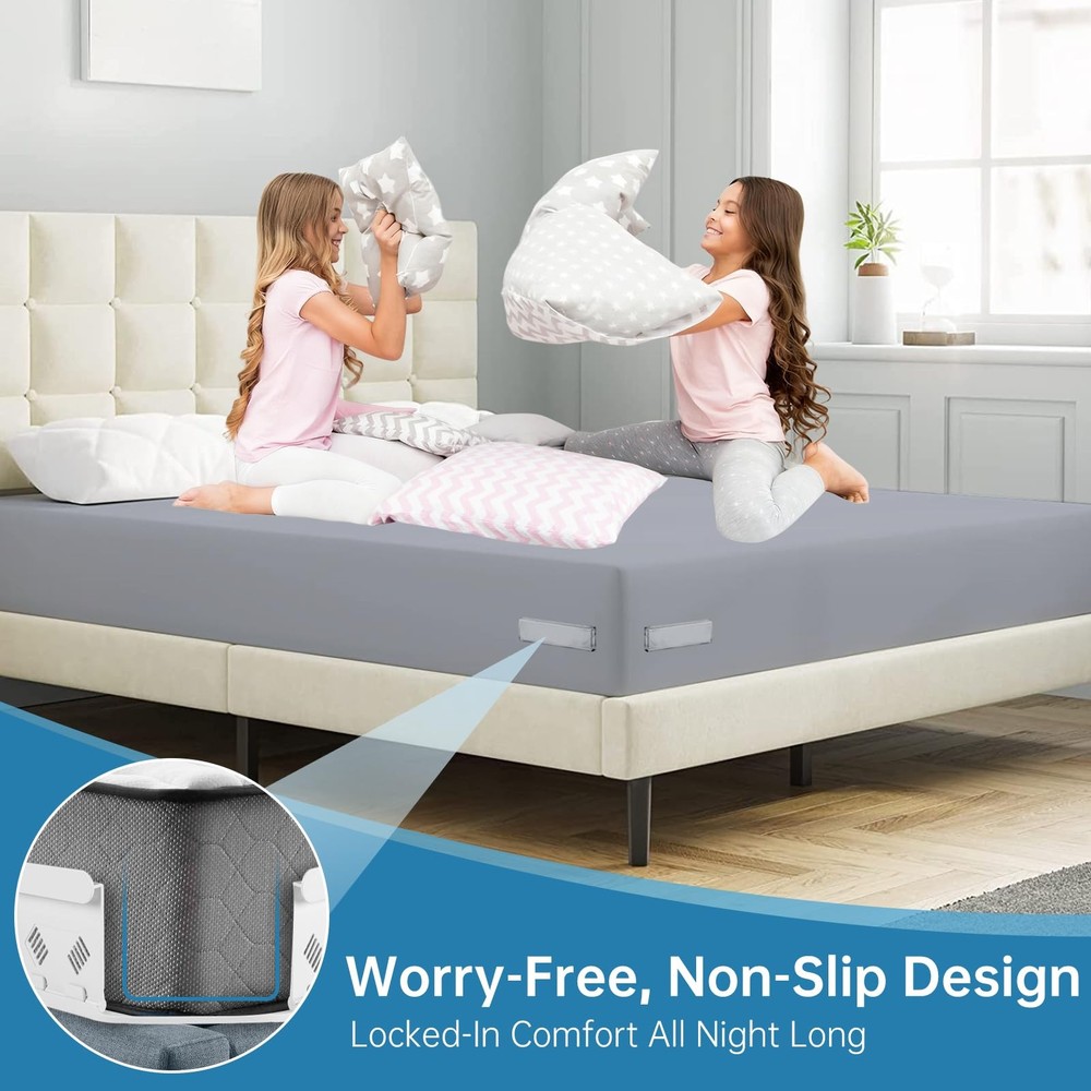 Bed Holders for Corners, Upgrade Bed Grippers Locks, 4PCS Fitted Holder Keep ...