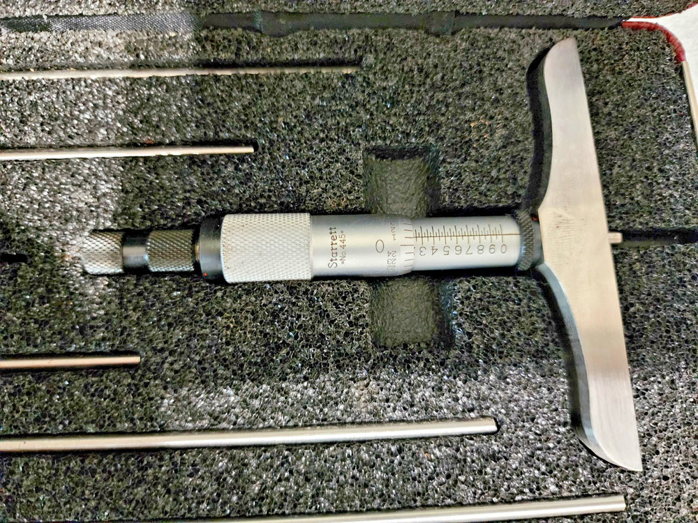 STARRETT 445Z-6RL MICROMETER Mechanical Depth Micrometer: 6'' Range, 6 Rods
