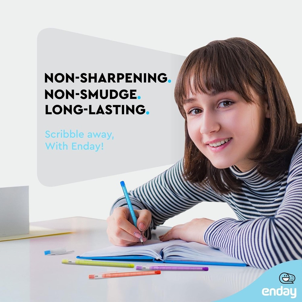 No 2 HB Translucent Pencils Multipoint Non-Sharpening Stackable Pencil with Matc