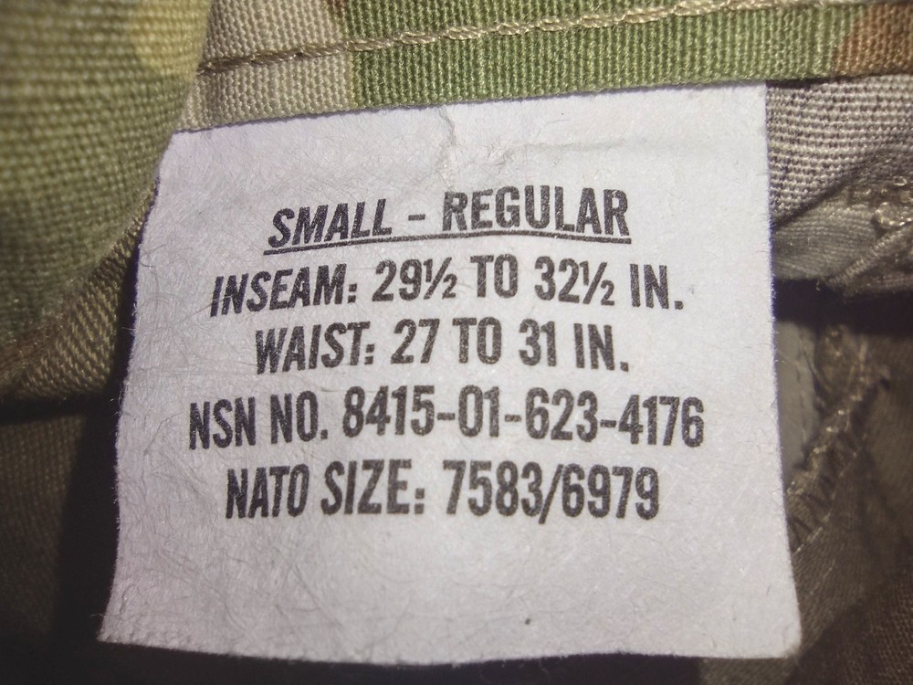 US Army Multi-Cam OCP FRACU Pants/Bottom Size Small - Regular