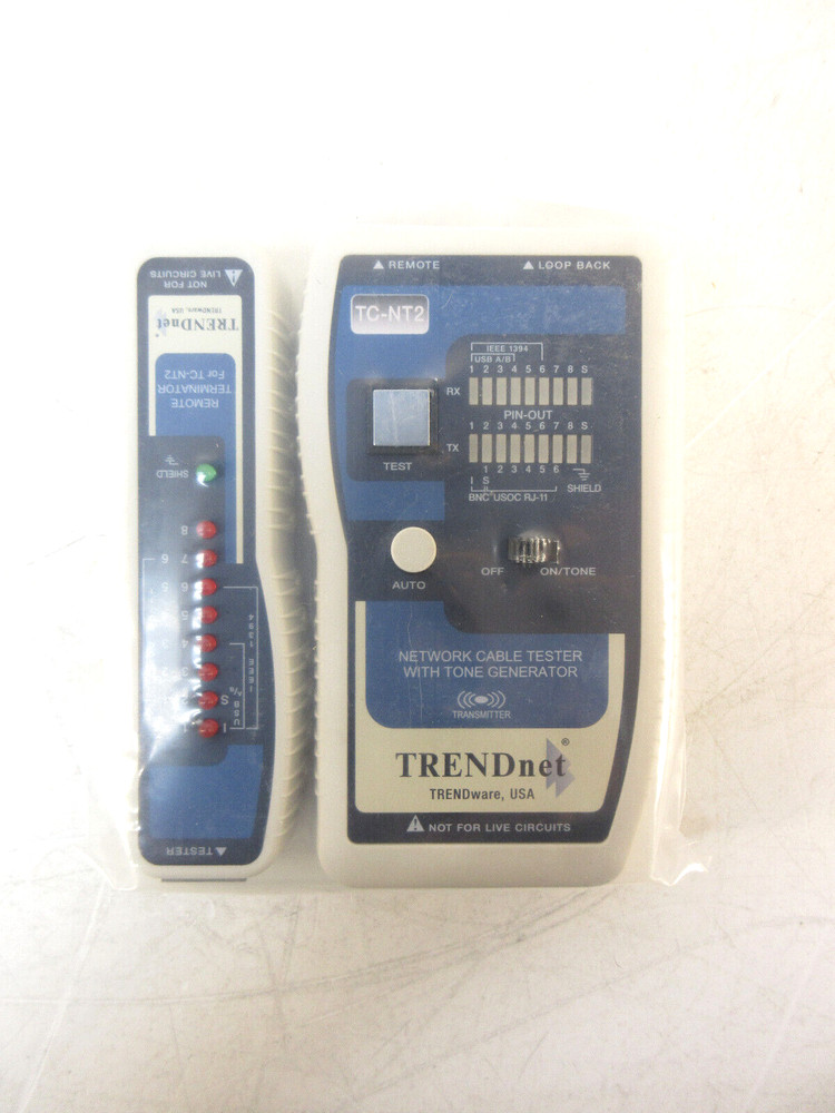 TRENDnet TC-NT2 Network Cable Tester, Tests Ethernet/USB & BNC Cables, Test Pins