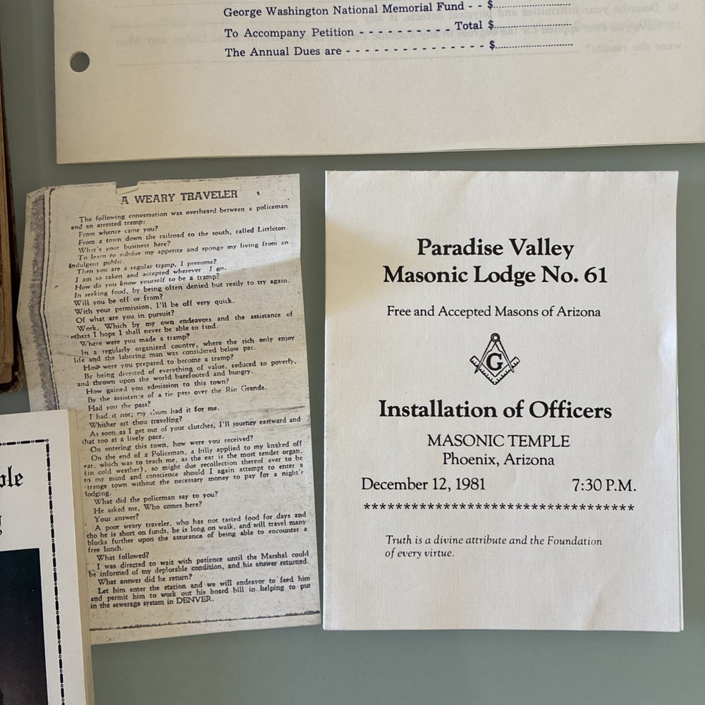 Freemason Master Lot of Books, Documents & Briefcase