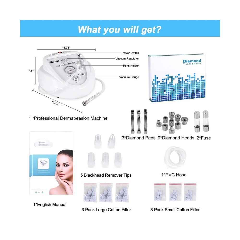 2 in 1 Diamond Microdermabrasion Machine Professional Blackhead Rem... Fast Ship