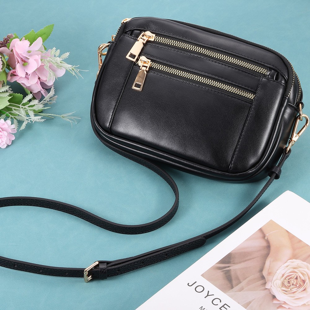 Leather Adjustable Replacement Bag Strap, Forest Green, Black Buckle, 1 Set