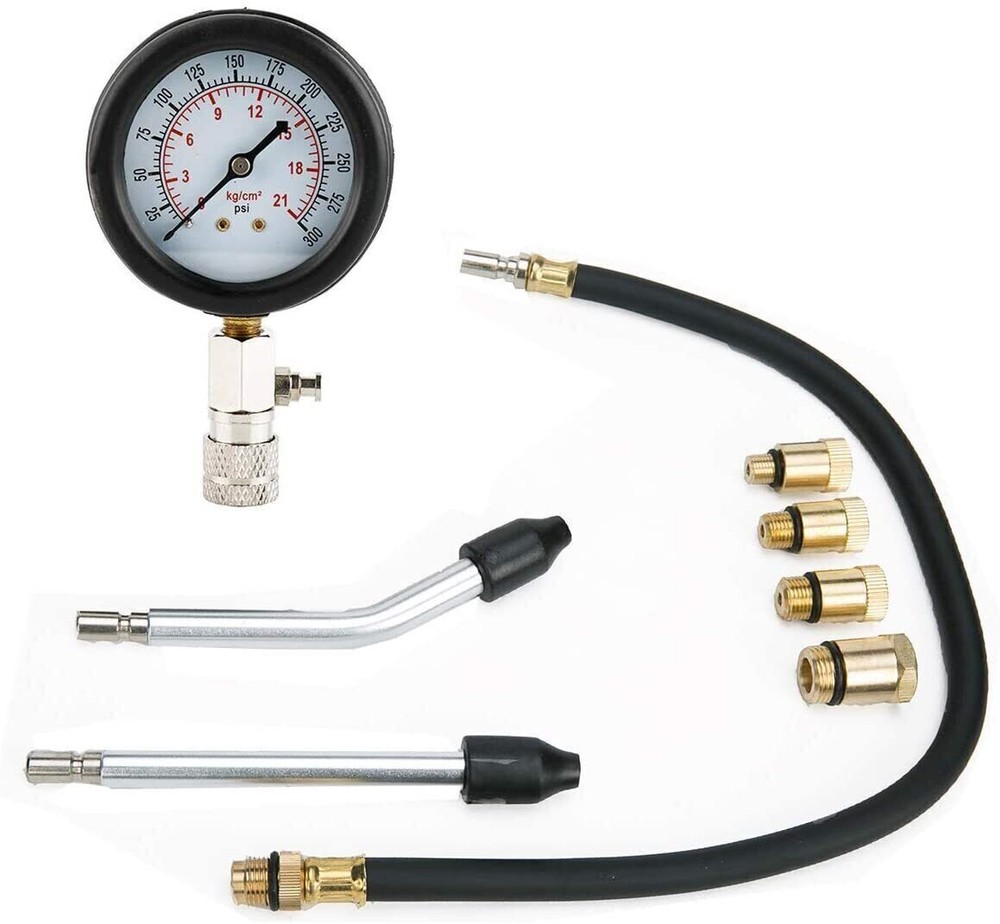 8PC Petrol Gas Engine Cylinder Compression Gauge Auto Diagnostic Tester Tool Set