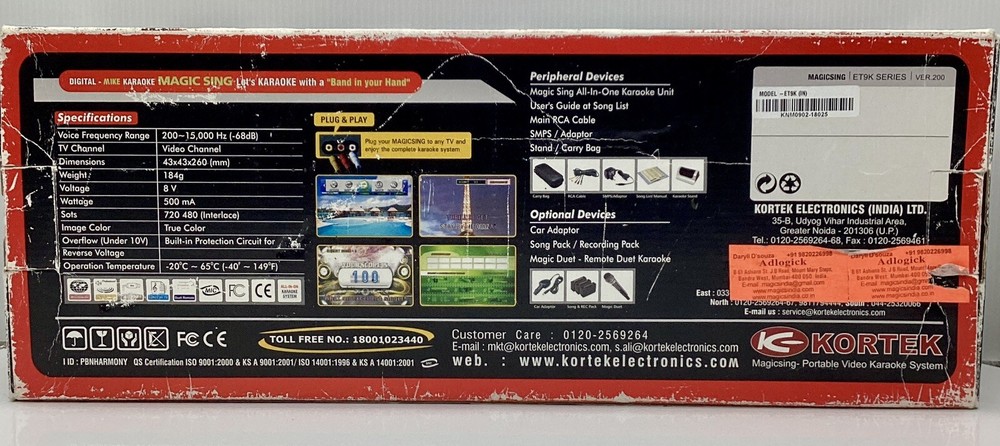 Magic Sing ET9K Microphone With Adapter With Bag And Booklet.