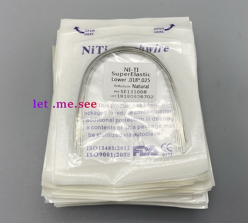 Dental Orthodontic Super elastic Ni-Ti Arch wire Round Rectangular Natural Form