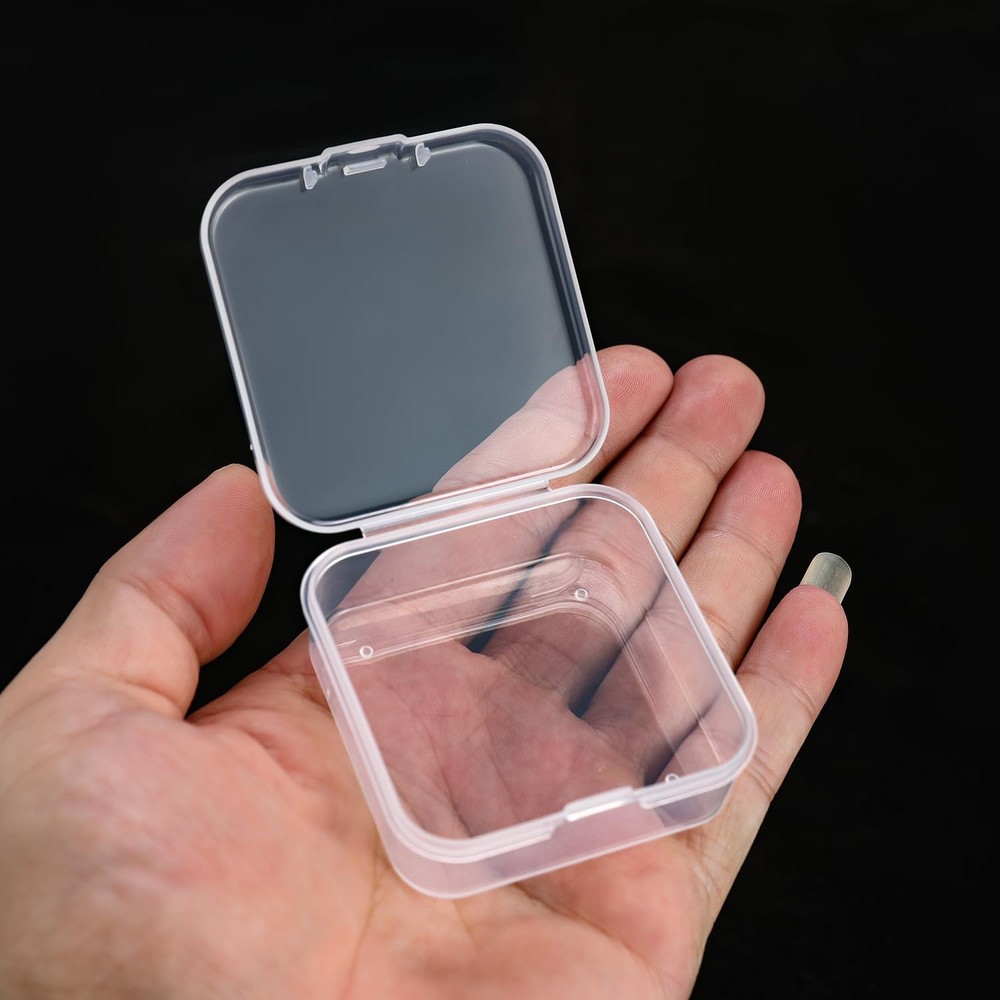 Bead Organizer Box, 46Pcs 45 Compartments Clear Plastic Storage Case with Hin...