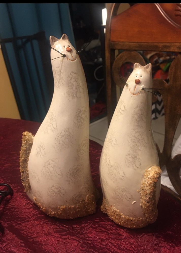 Unique Folk Art Cat 9” H