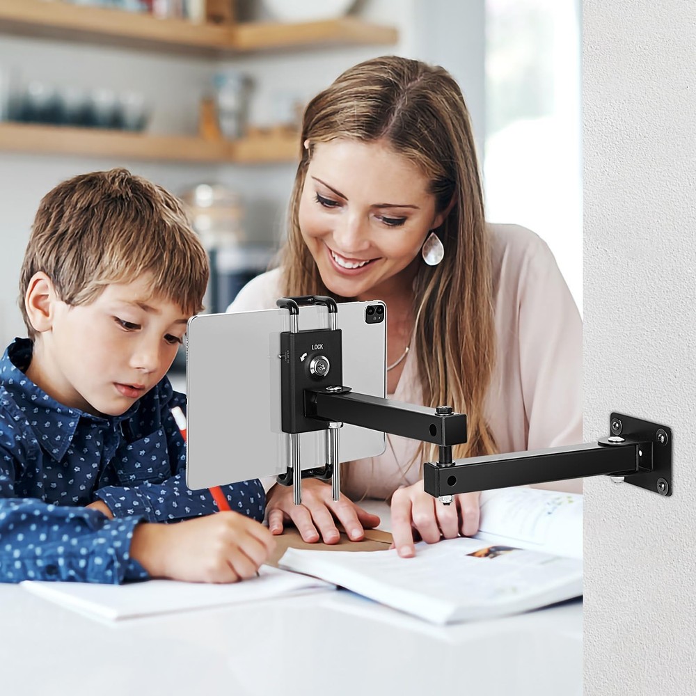 Tablet Wall Mount Bracket for 7-13 inch Tablets, Anti-Theft Adjustable Stand ...