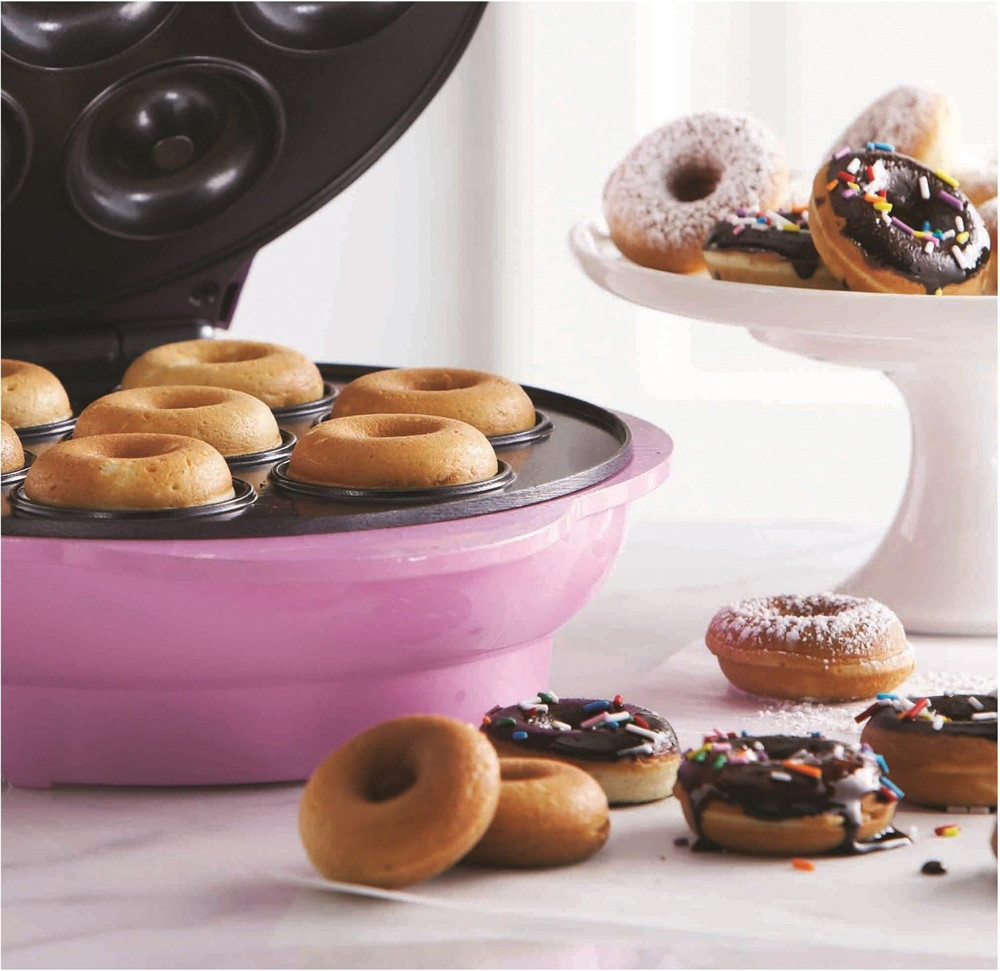 TS-250 Mini Donut Maker Machine, Non-Stick, Pink