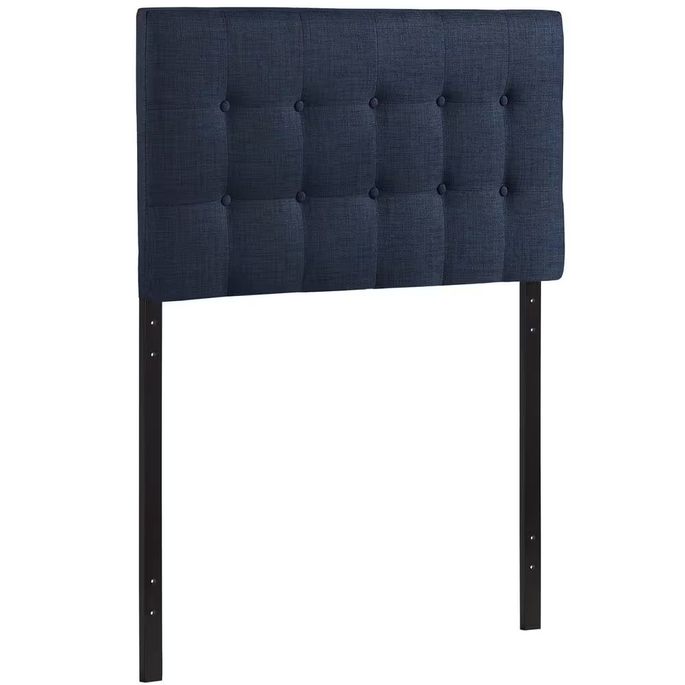Emily Navy Twin Upholstered Fabric Headboard