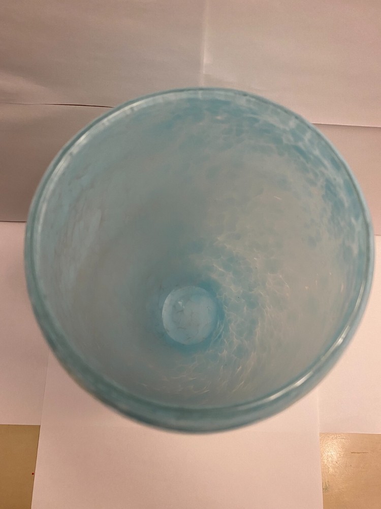 Turquoise Oval Marble Glass Vase