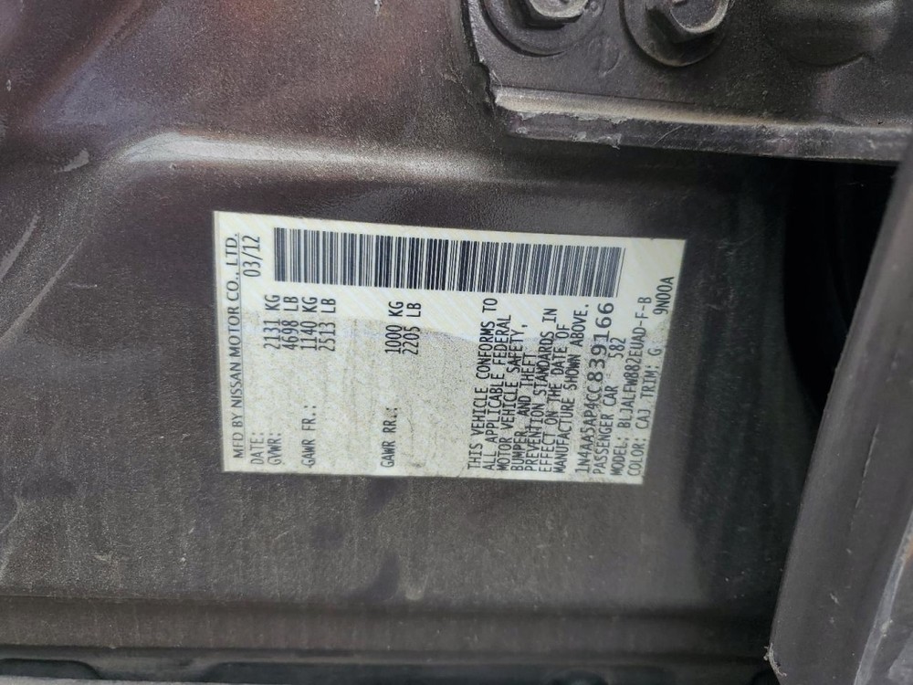 Trunk/Hatch/Tailgate Without Spoiler Fits 09-14 MAXIMA 4763735