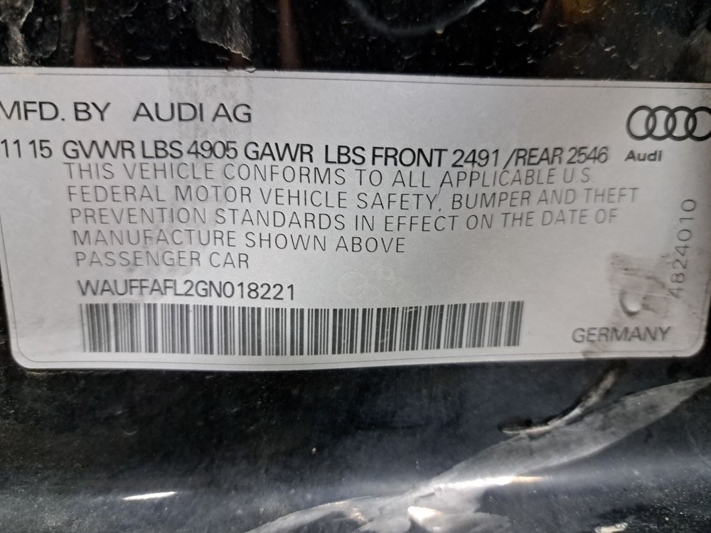 Rear 2016 A4 Audi Camera/Projector Sku#4327394