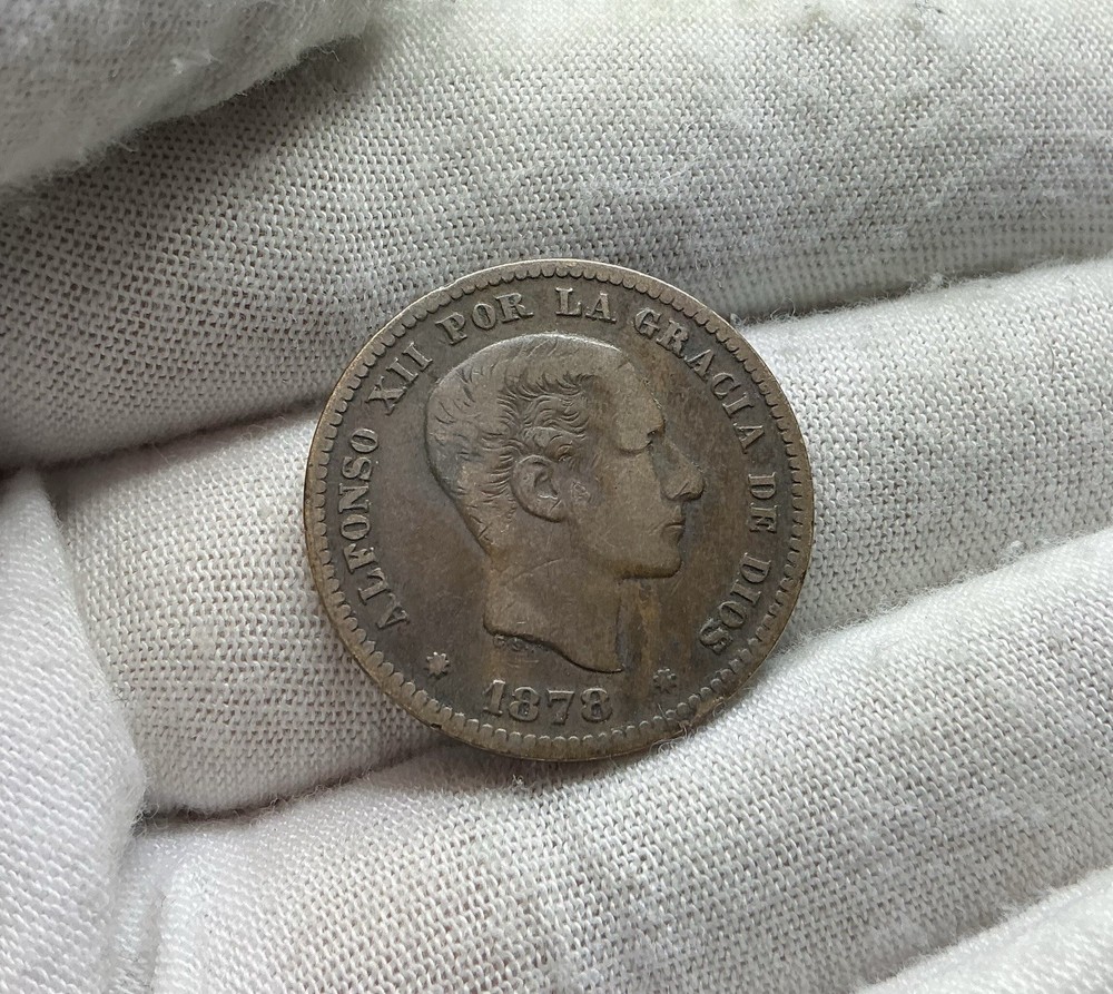 1878 Spain 5 Centimos Foreign Coin B320