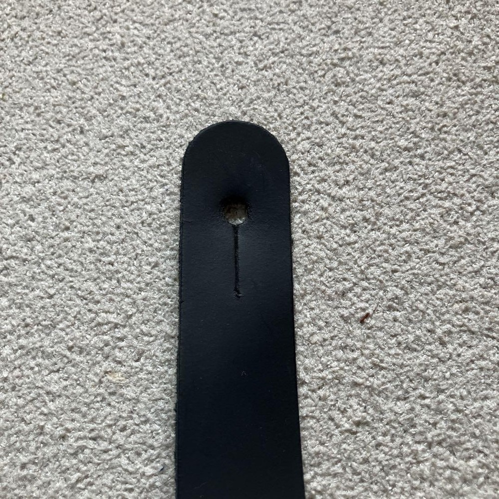 Gibson Guitar Strap Vintage black Design Adjustable Rare Accessory leather E565