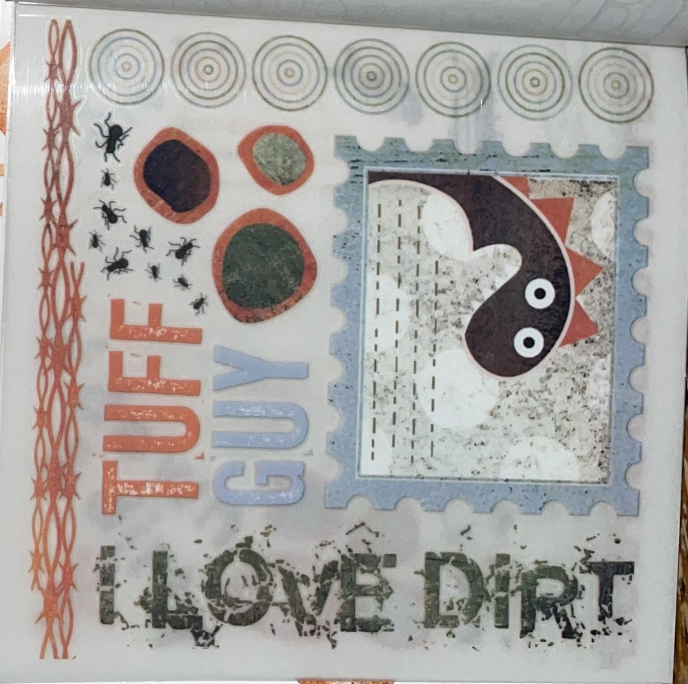 Rare Vintage Basic Grey ~Olio Archaic~ Rub-Ons Transfers Boy Guy Scrapbook 5 Pgs