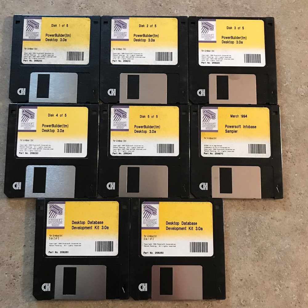 PowerBuilder Ver. 3.0a for Microsoft Windows 3.1 3.5" Diskettes & Manuals  