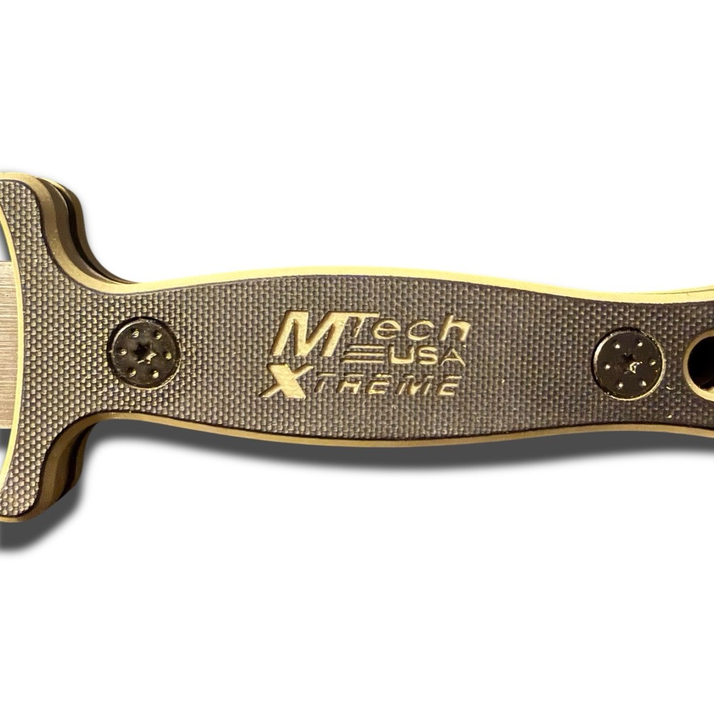 MTech Fixed Blade Dagger Knife Double Edge Serrated w Sheath G10