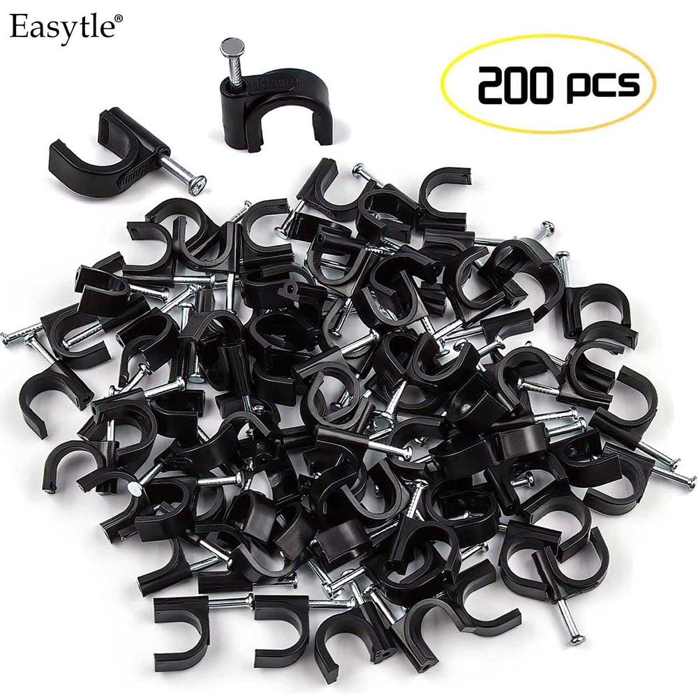 200 Pcs Cable Clips 4/6/8/10Mm Nail in Cable Clips Cable Wire Clips Cable Tacks