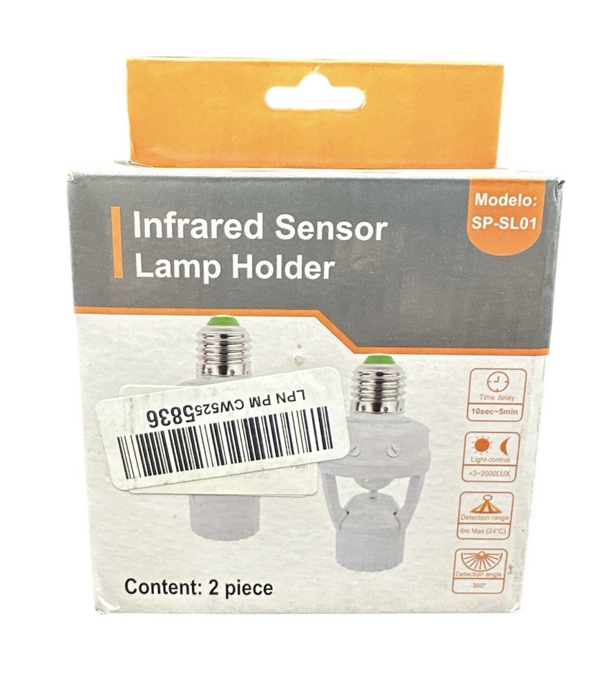 Infrared Sensor Lamp Holder With Timer, Dimmer 2pcs