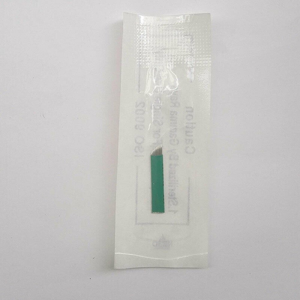 100pcs Microblading 16 Pins Needles Permanent Manual Eyebrow Tattoo Bevel Blades