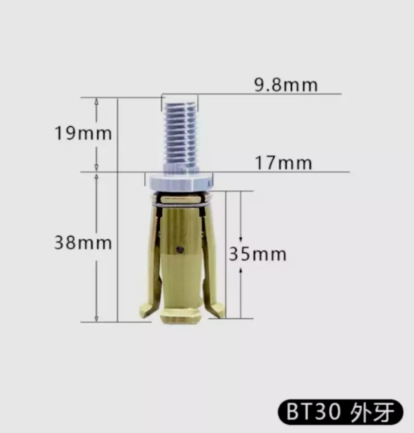 1x BT30 4 Petal Clamp Pull Claw CNC Spindle 45 Degree Outer Screw Pull