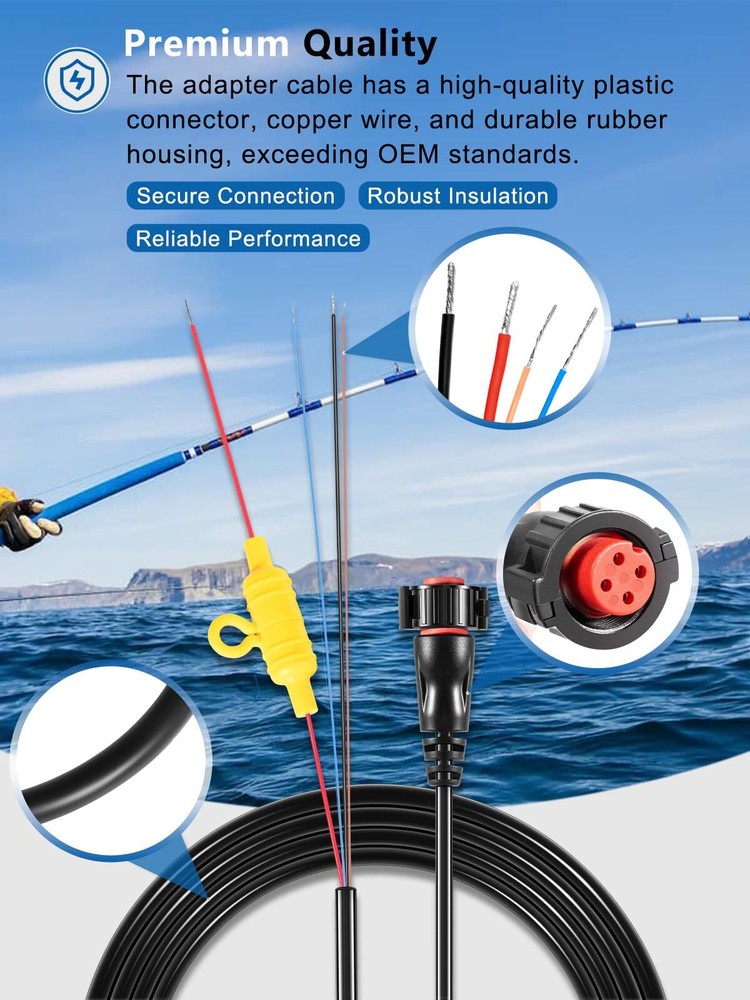 010-12938-00 Power Cable NMEA 0183 Input/Output for Garmin EchoMAP Ultra Devices