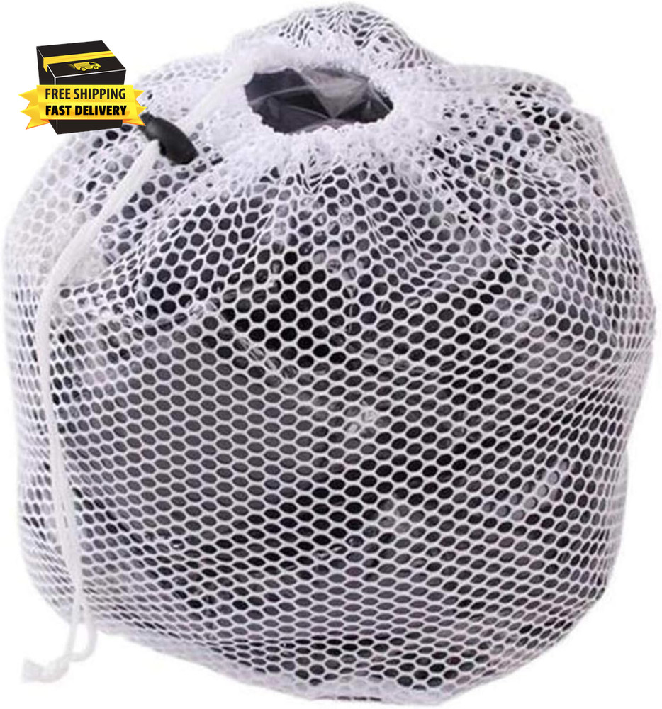 Premium Fine Mesh Laundry Bag - Sturdy White Mesh Material with Drawstring Closu